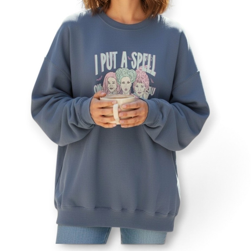 Gildan Blue Hocus Pocus Sanderson Sisters Halloween Sweatshirt 2XL